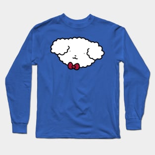 Bowtie Fluffy Dog Face Long Sleeve T-Shirt